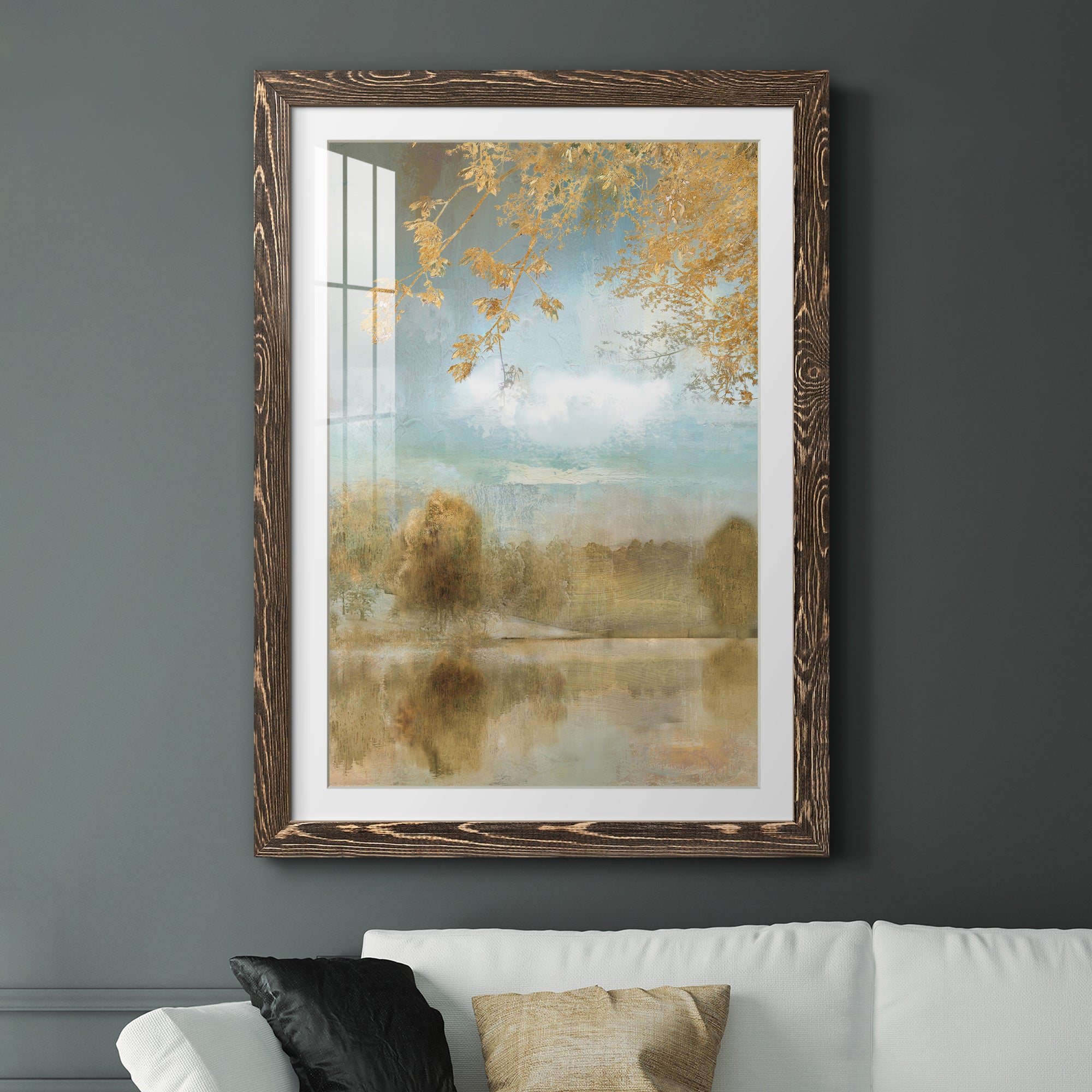 Golden Fall - Premium Framed Print - Distressed Barnwood Frame - Ready to Hang