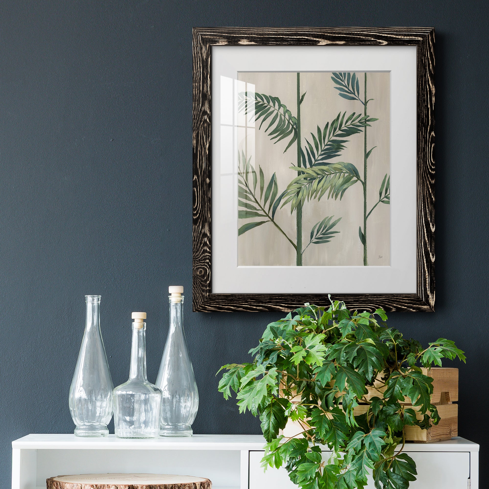Modern Fronds II - Barnwood Framed Art Print