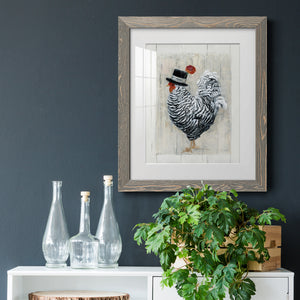 Sunday Best Rooster - Barnwood Framed Art Print
