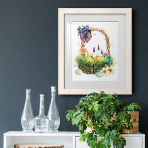 Spring Chick Basket - Barnwood Framed Art Print