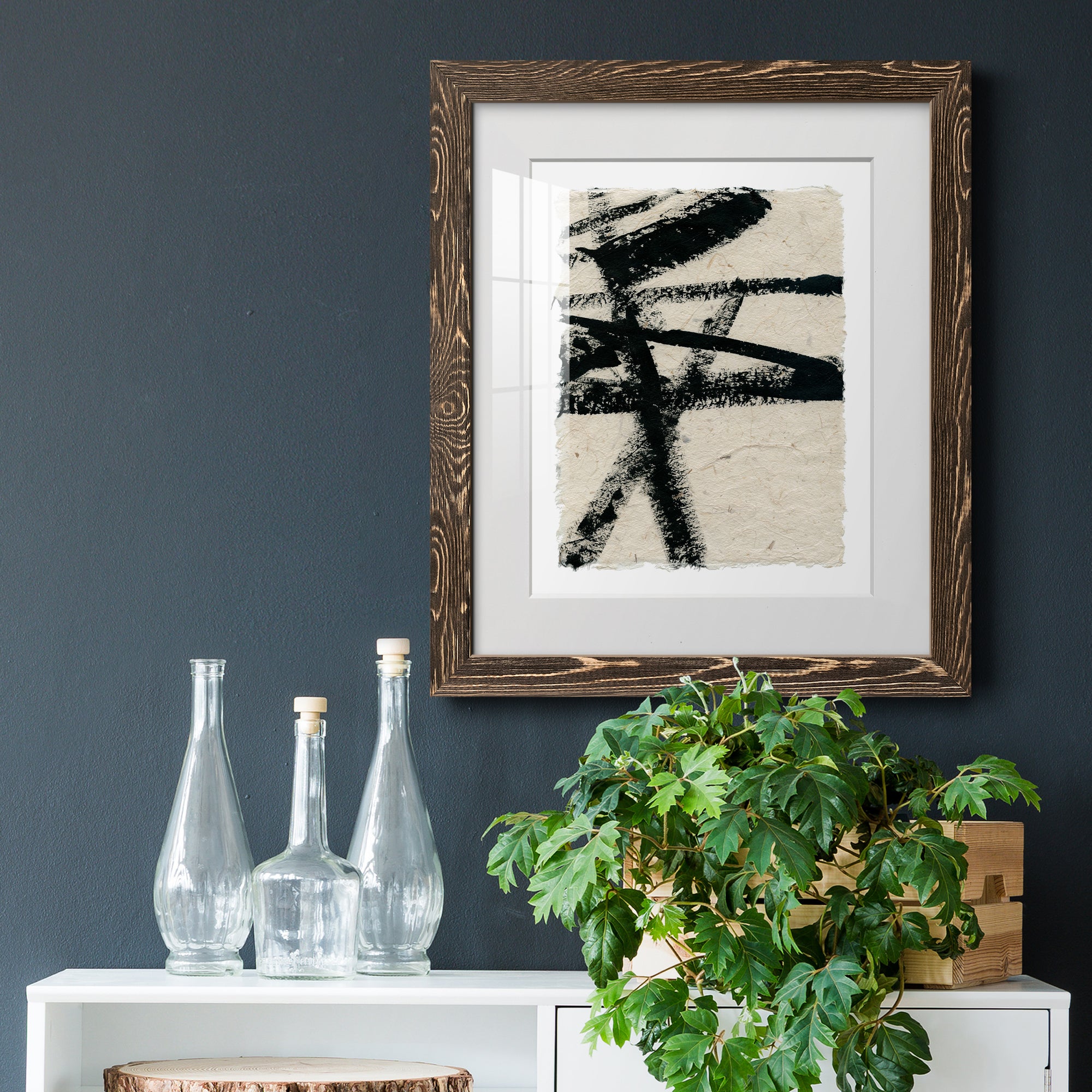 Lines Crossed III - Premium Framed Print - Distressed Barnwood Frame - Ready to Hang