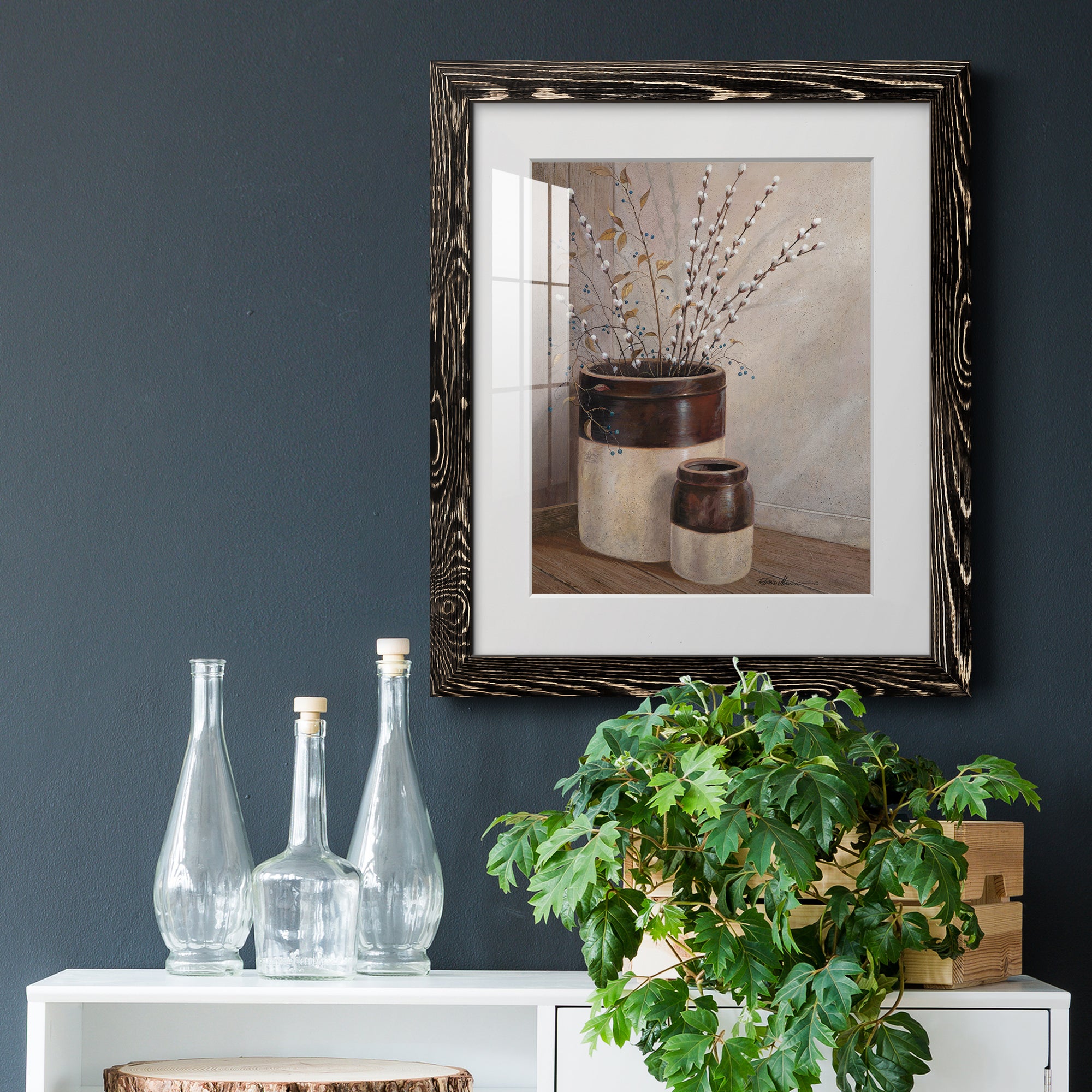 Pussywillows & Spring - Barnwood Framed Art Print