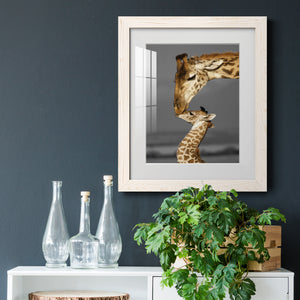 Masai Mara Giraffe Family - Premium Framed Print - Distressed Barnwood Frame - Ready to Hang