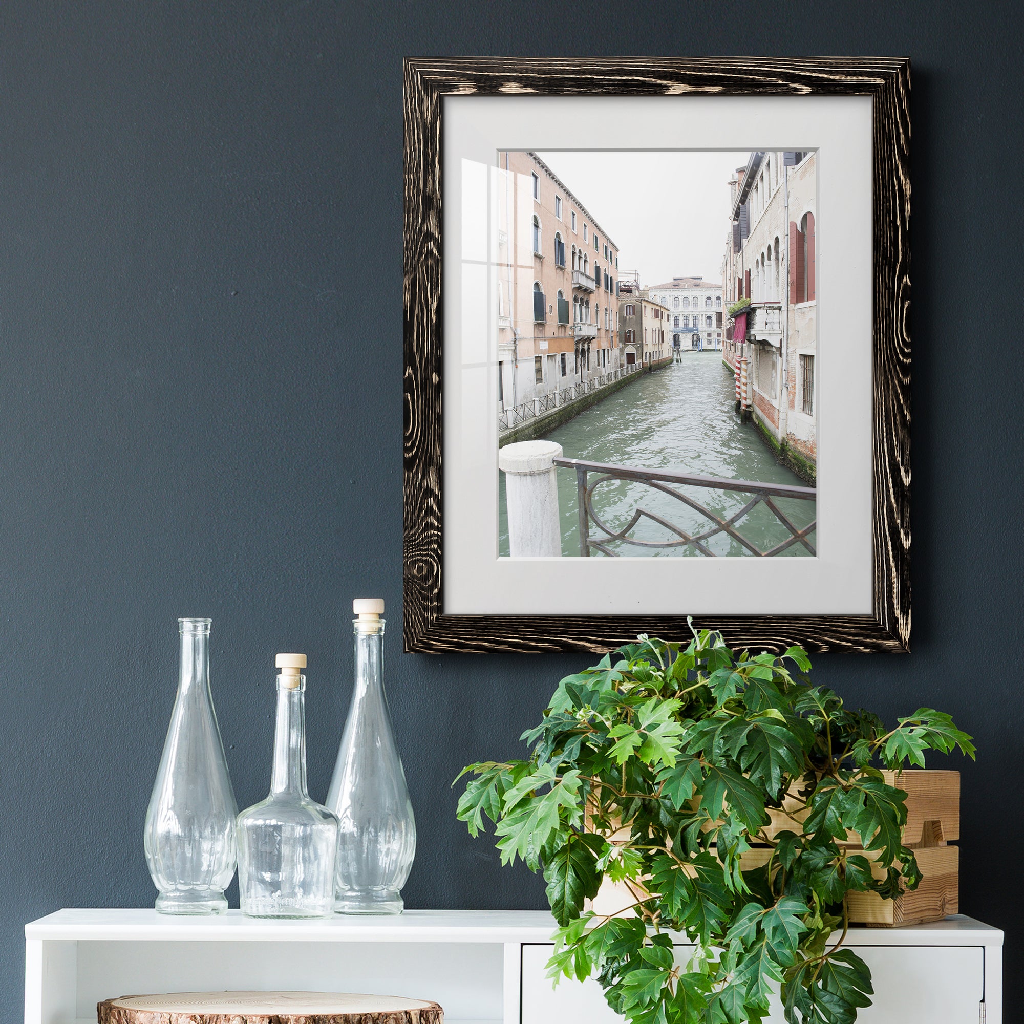 Venice Canal I - Premium Framed Print - Distressed Barnwood Frame - Ready to Hang