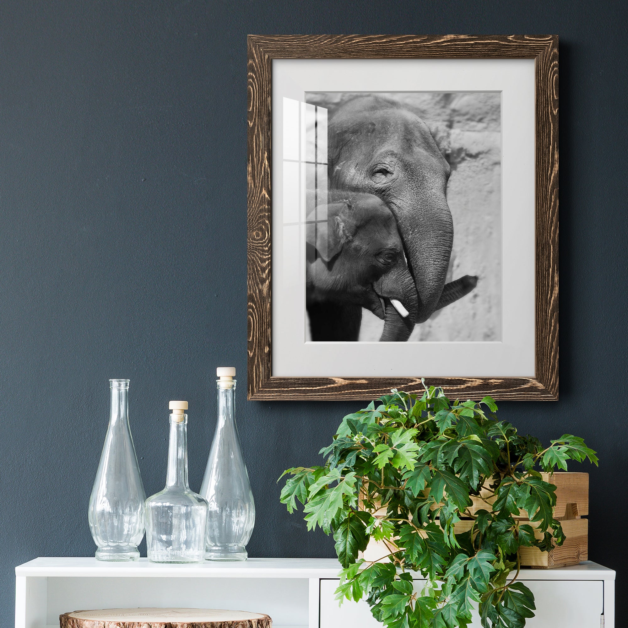 Tender Moment - Barnwood Framed Art Print
