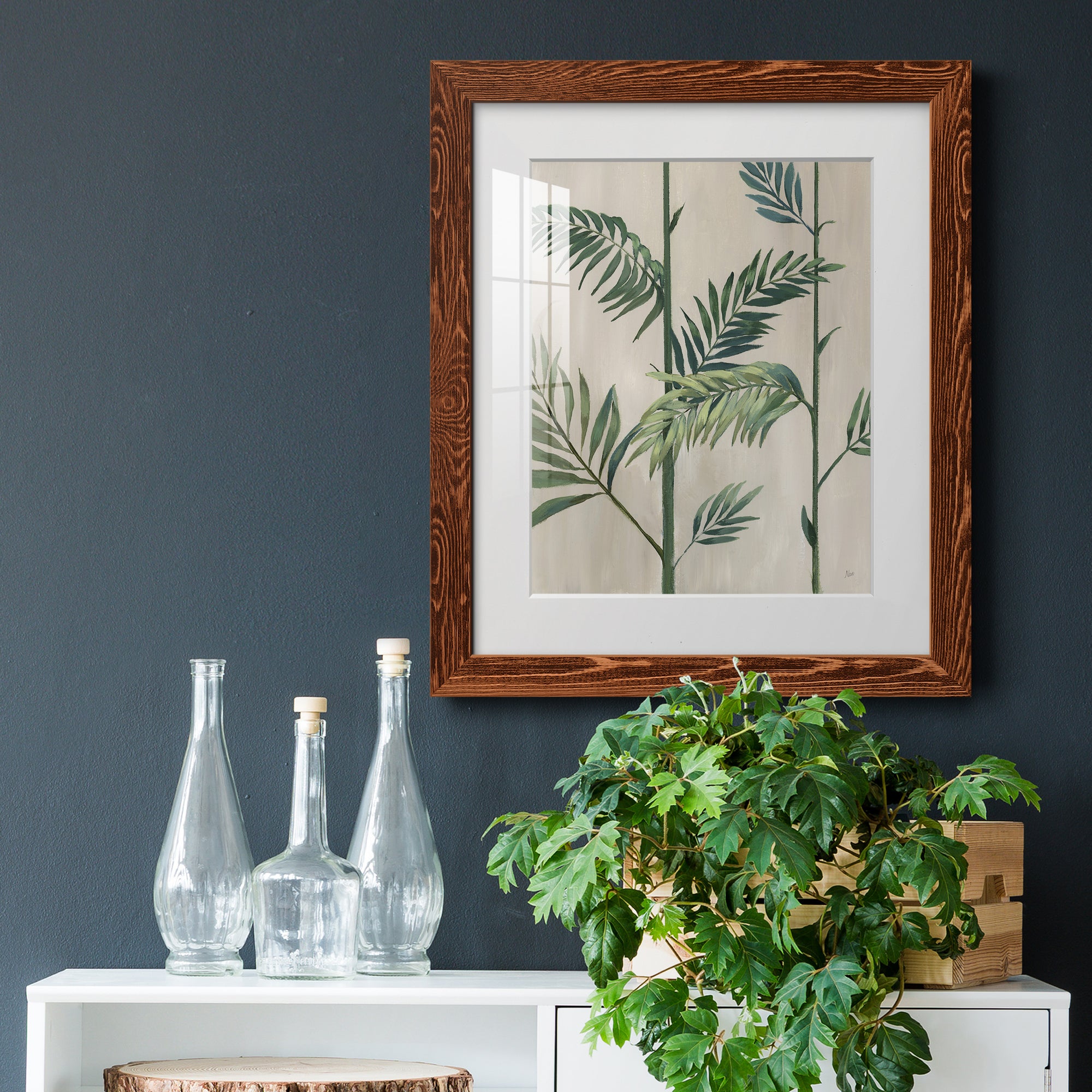 Modern Fronds II - Barnwood Framed Art Print