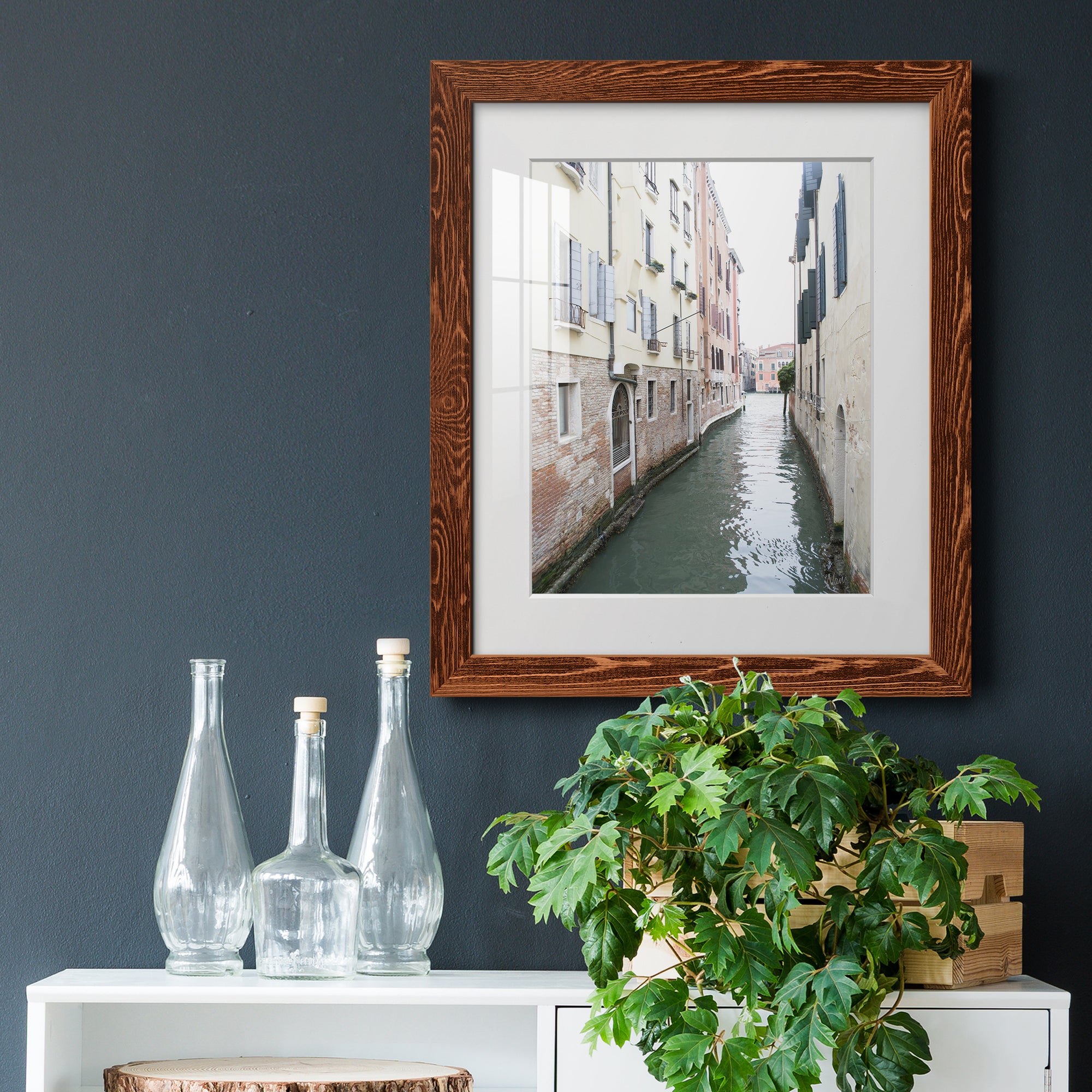 Venice Canal II - Premium Framed Print - Distressed Barnwood Frame - Ready to Hang