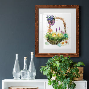 Spring Chick Basket - Barnwood Framed Art Print
