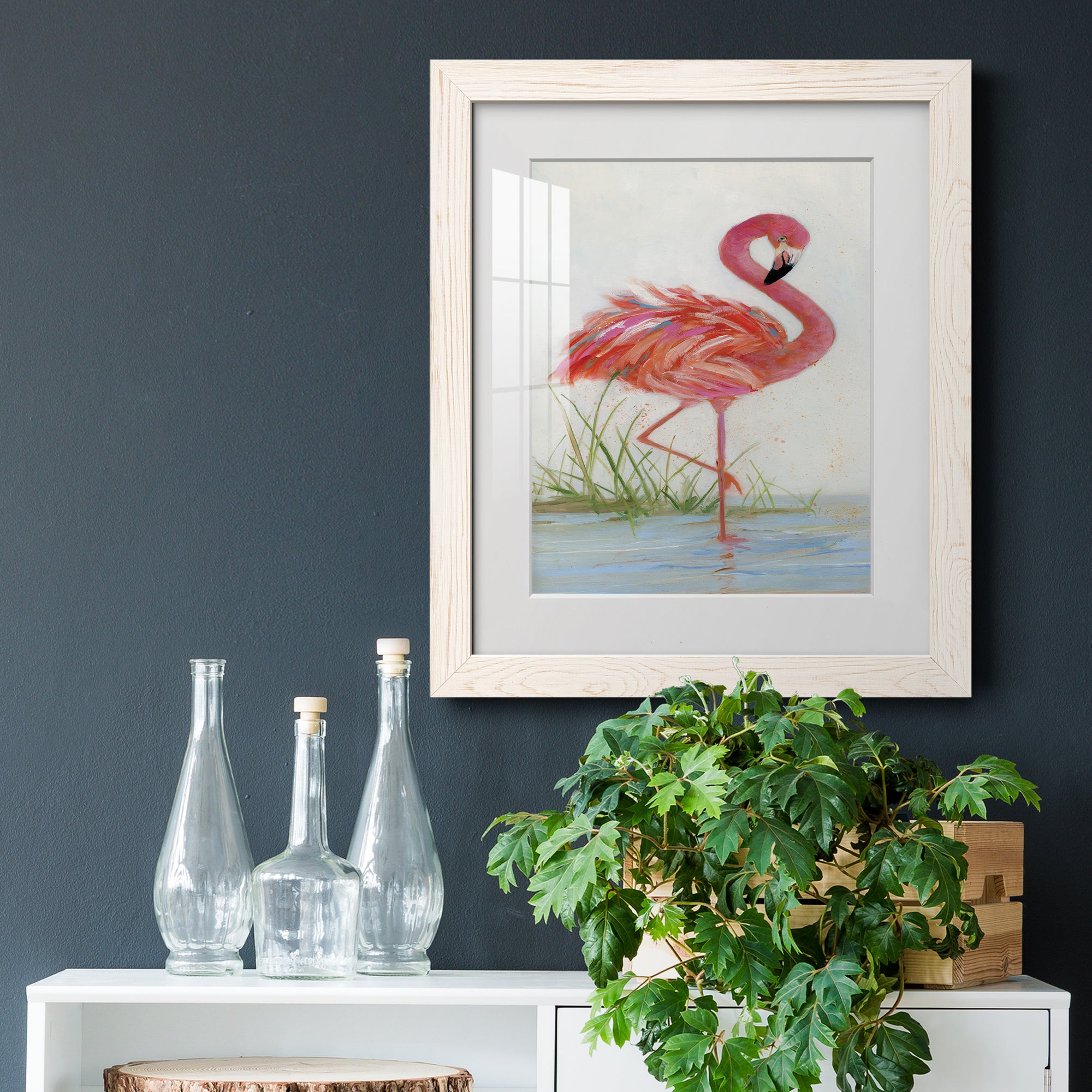 Flamingo I - Barnwood Framed Art Print