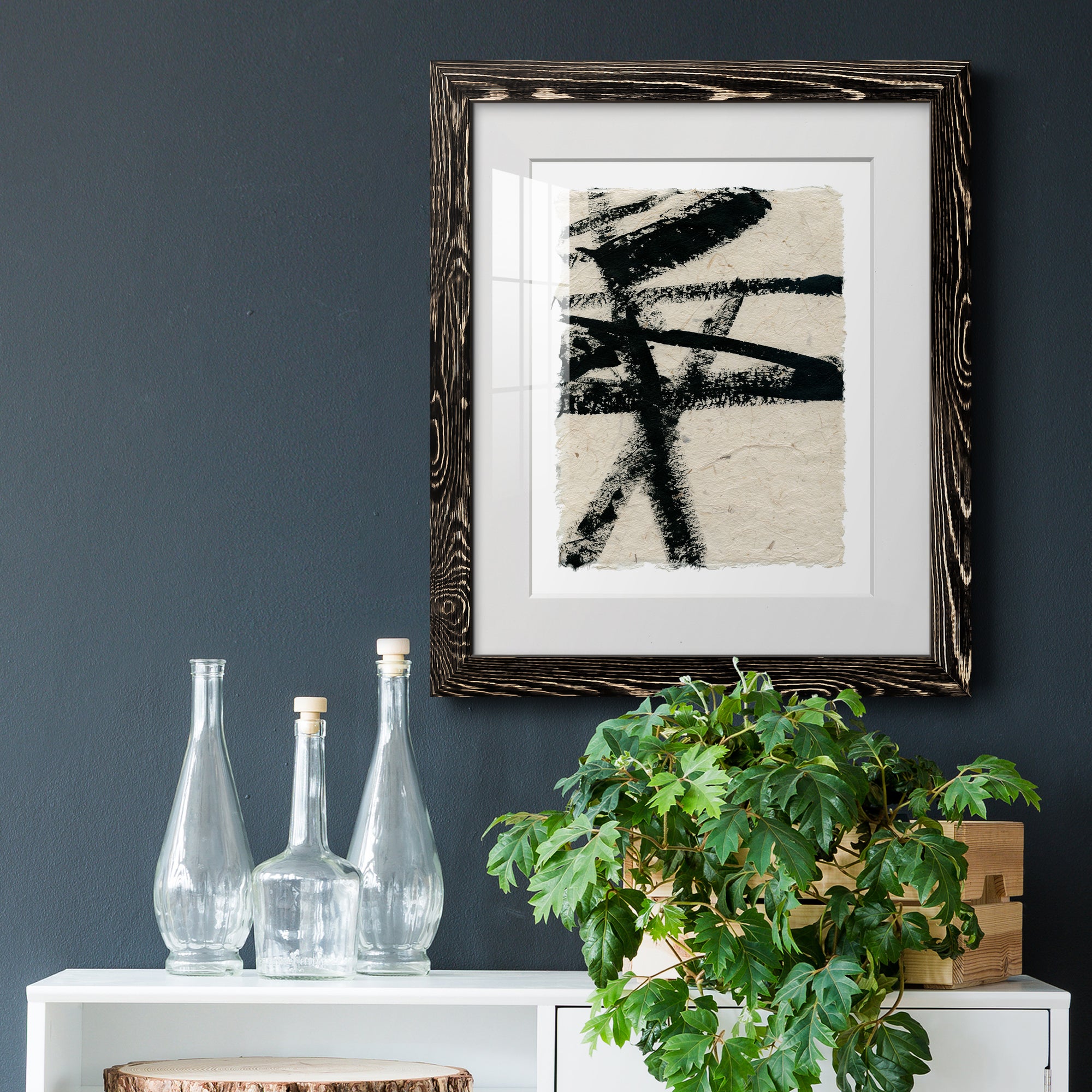 Lines Crossed III - Premium Framed Print - Distressed Barnwood Frame - Ready to Hang