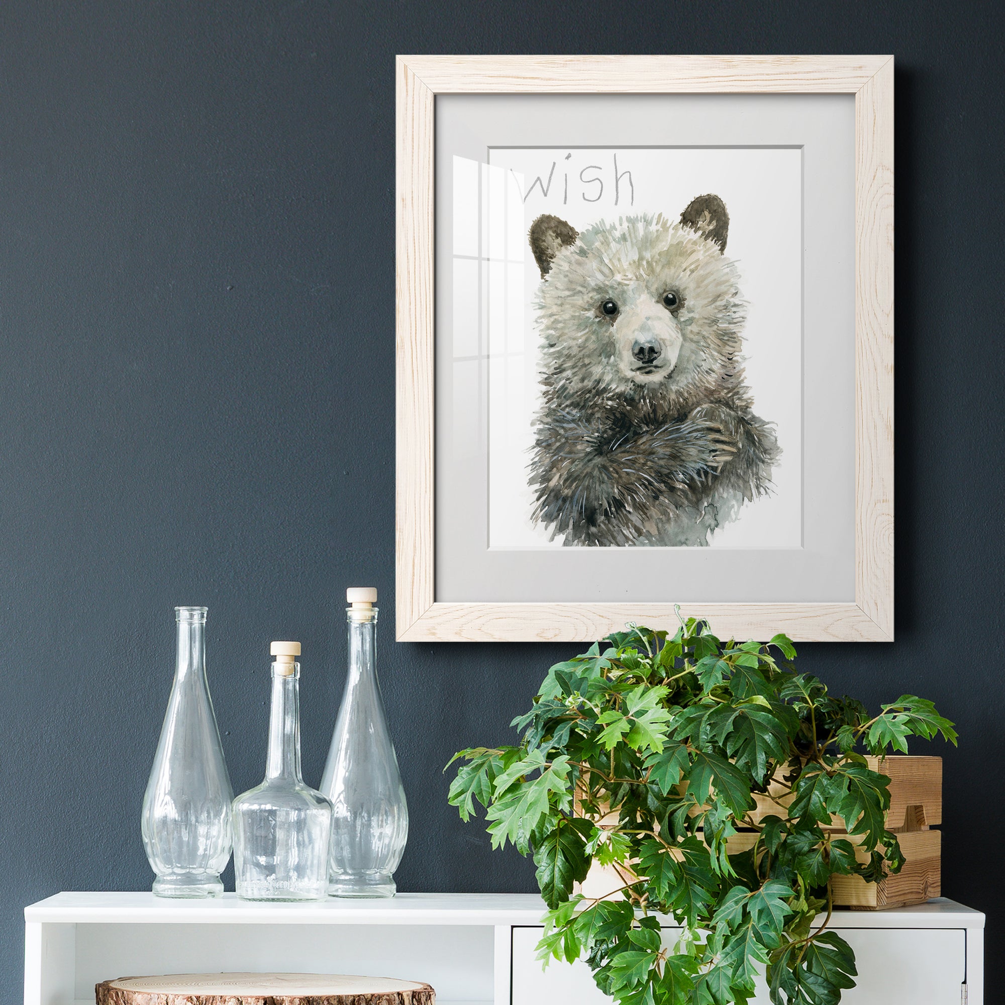 Forest Fur Baby Bear - Premium Framed Print - Distressed Barnwood Frame - Ready to Hang