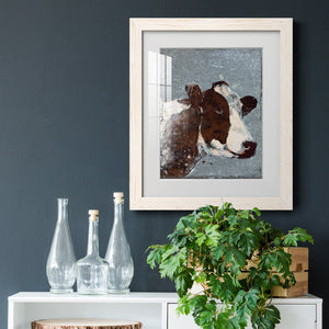 Cow On Galvanized Metal - Barnwood
