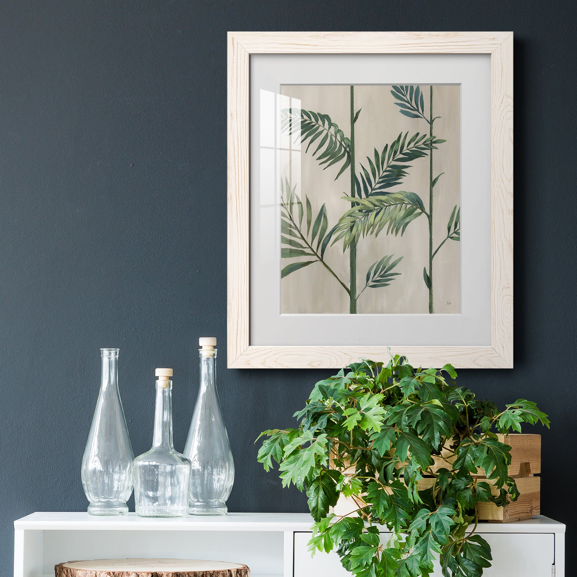 Modern Fronds II - Barnwood Framed Art Print