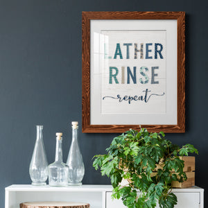Lather Rinse Repeat - Barnwood Framed Art Print