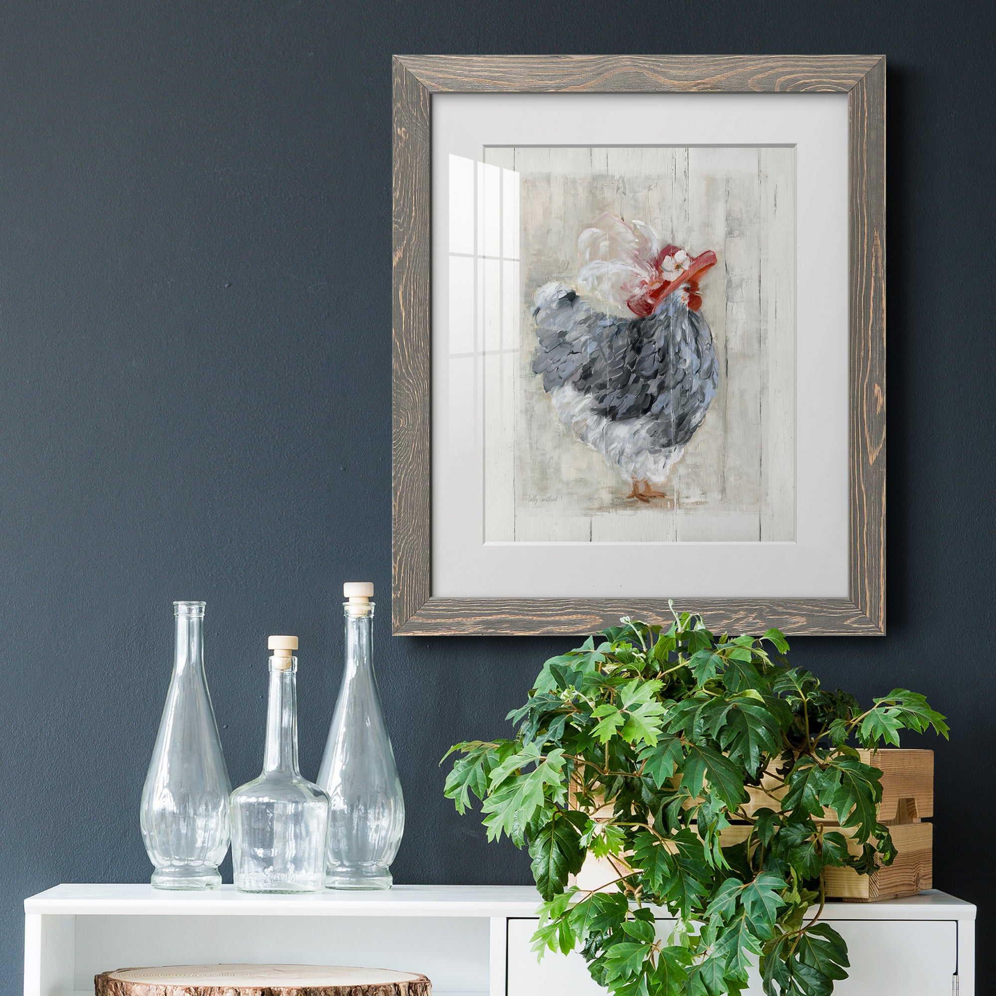 Sunday Best Hen - Barnwood Framed Art Print