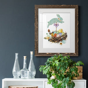 Bunny Hop - Barnwood Framed Art Print