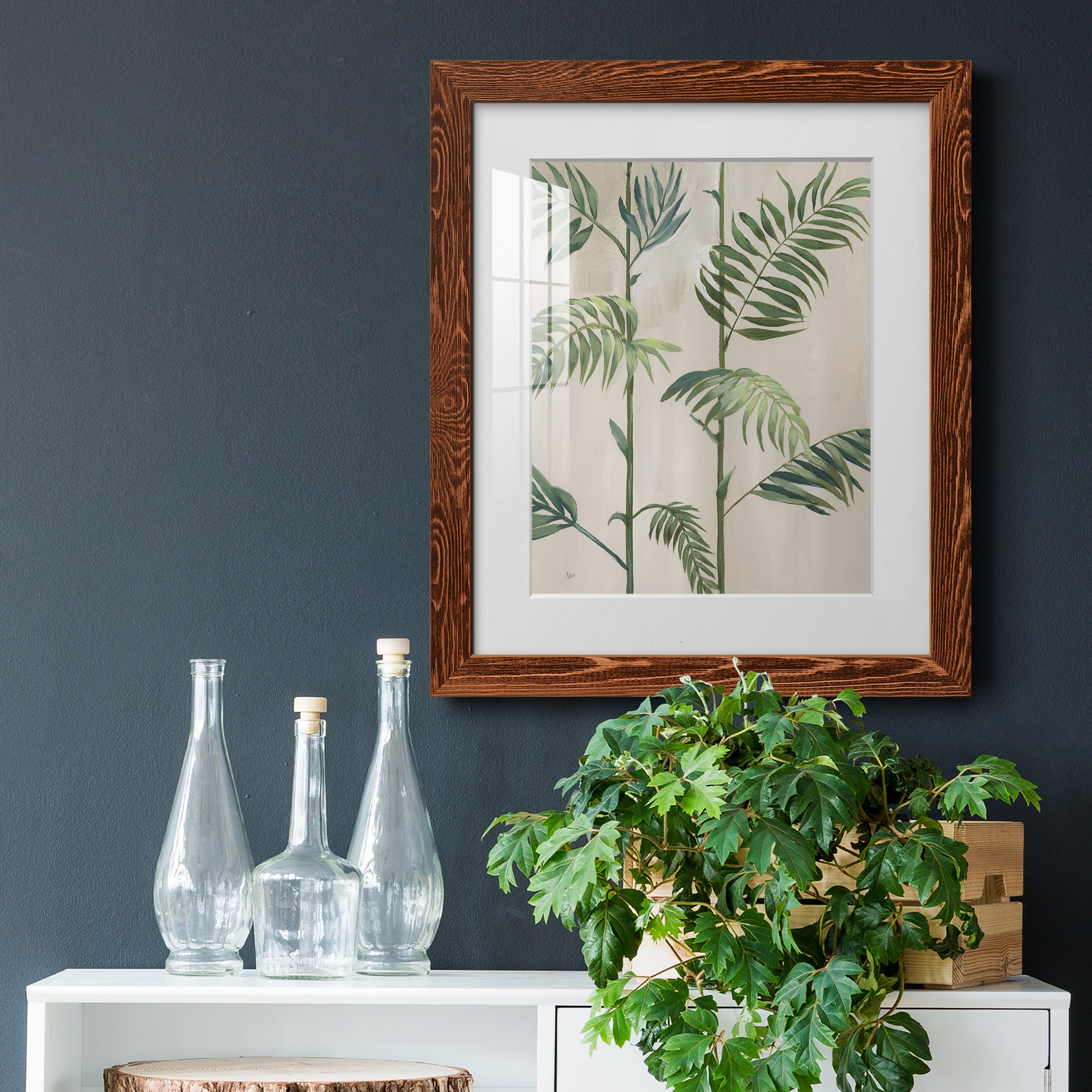 Modern Fronds I - Barnwood Framed Art Print
