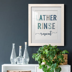 Lather Rinse Repeat - Barnwood Framed Art Print