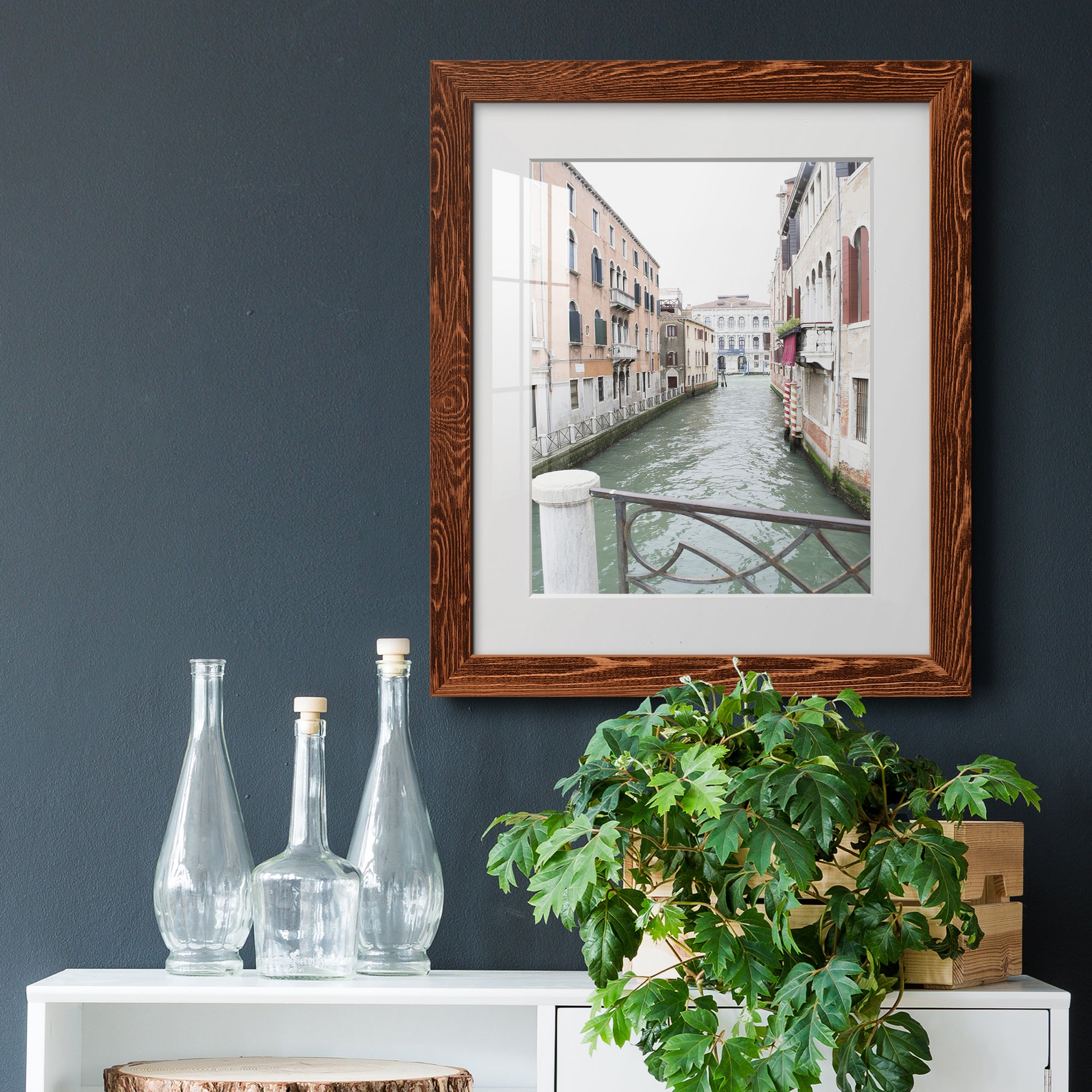 Venice Canal I - Premium Framed Print - Distressed Barnwood Frame - Ready to Hang