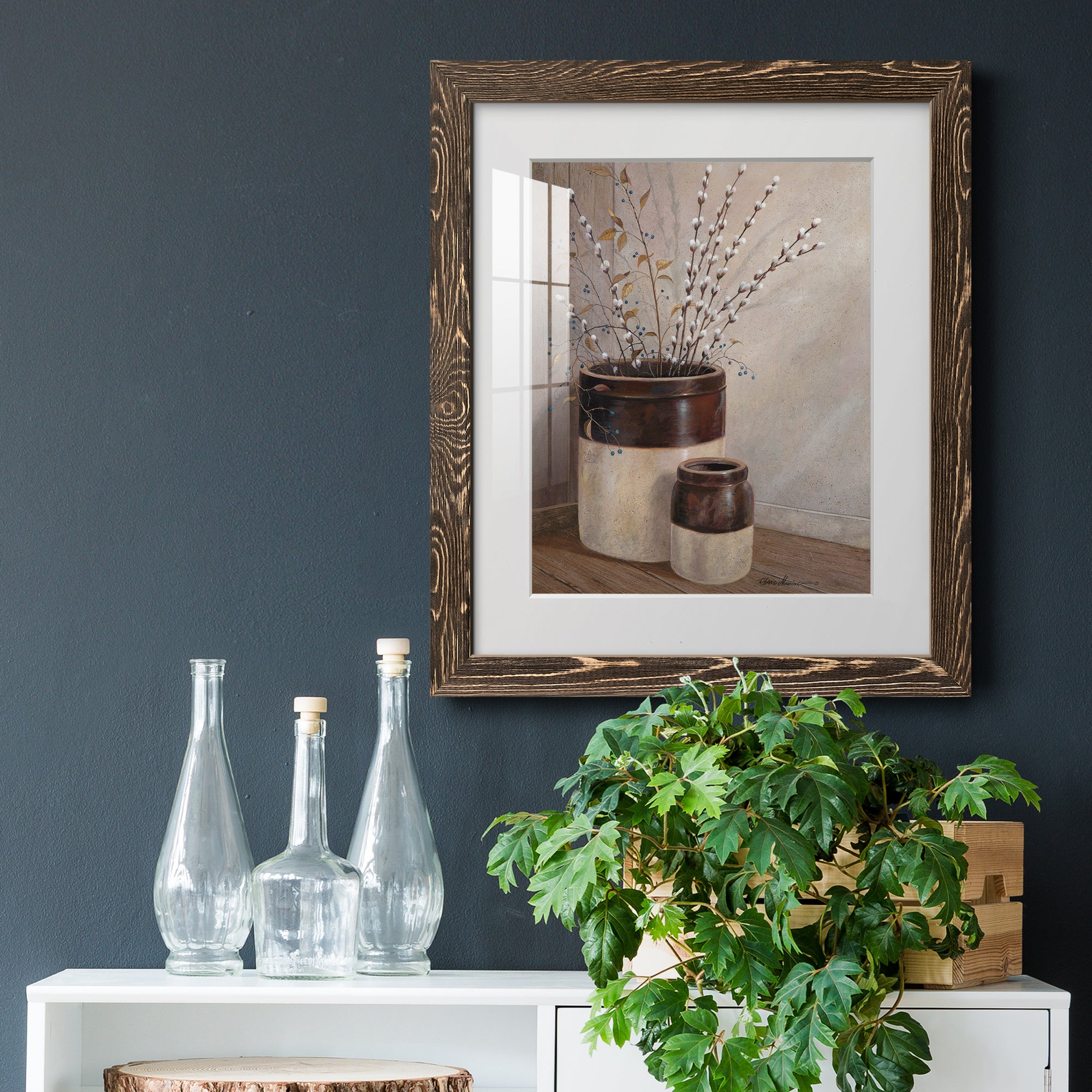 Pussywillows & Spring - Barnwood Framed Art Print