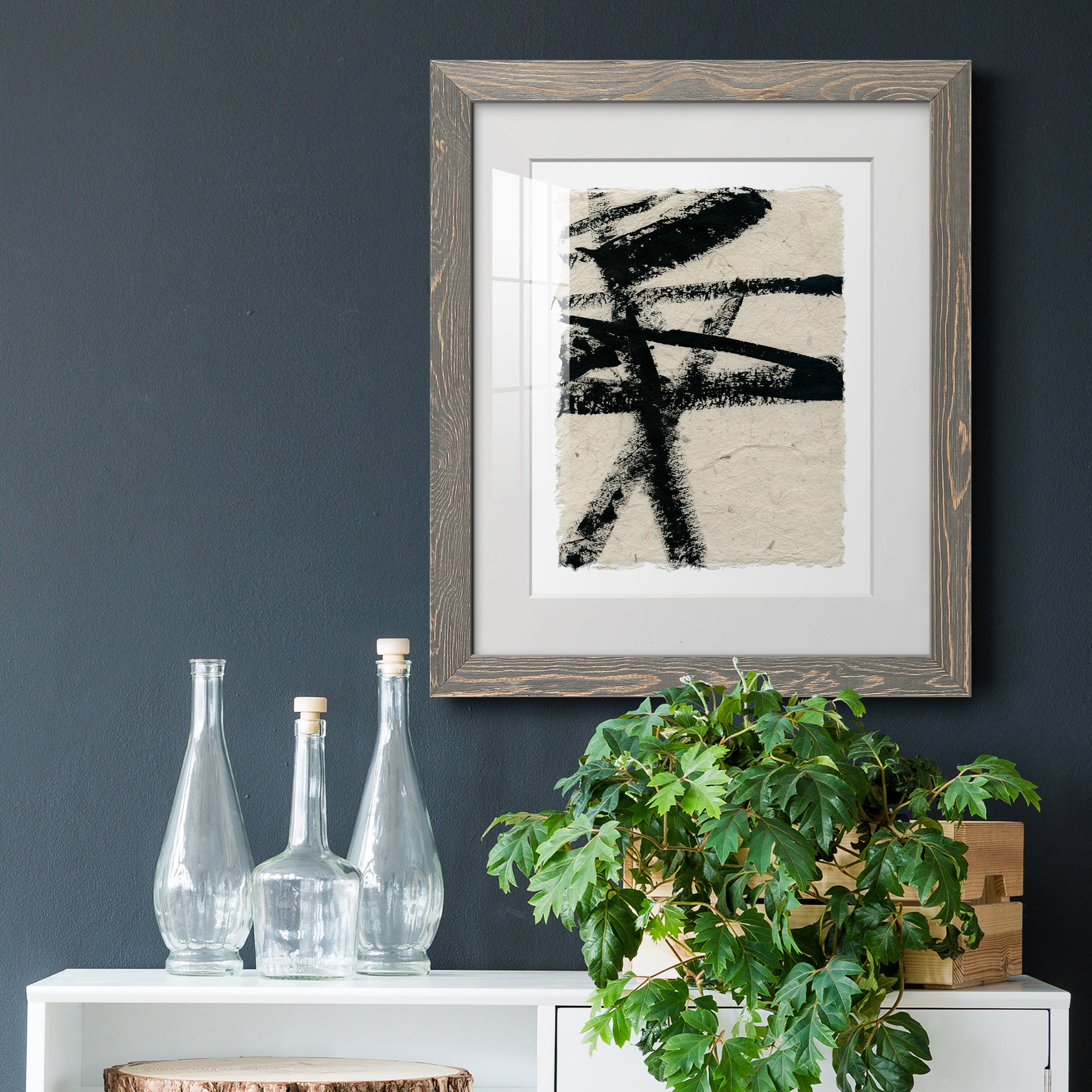 Lines Crossed III - Premium Framed Print - Distressed Barnwood Frame - Ready to Hang