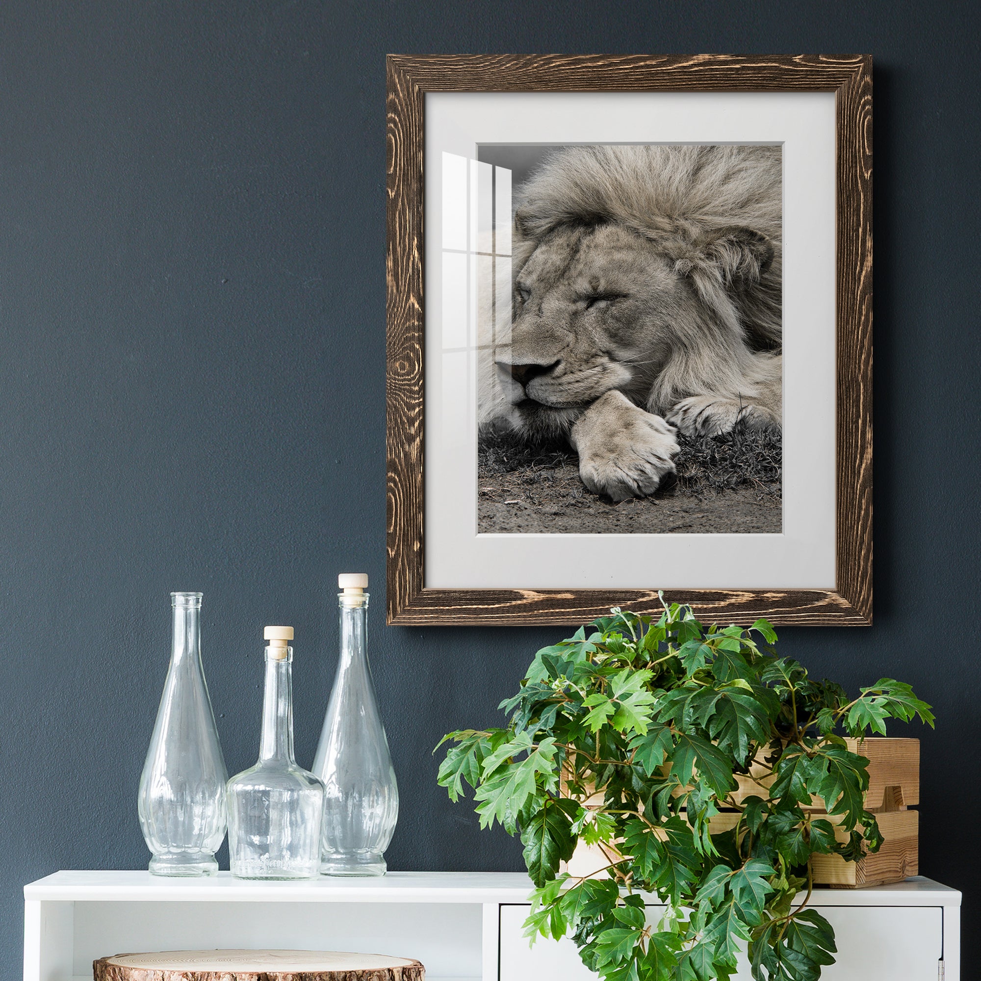 Sleepy Afternoon in Masai Mara - Barnwood Framed Art Print