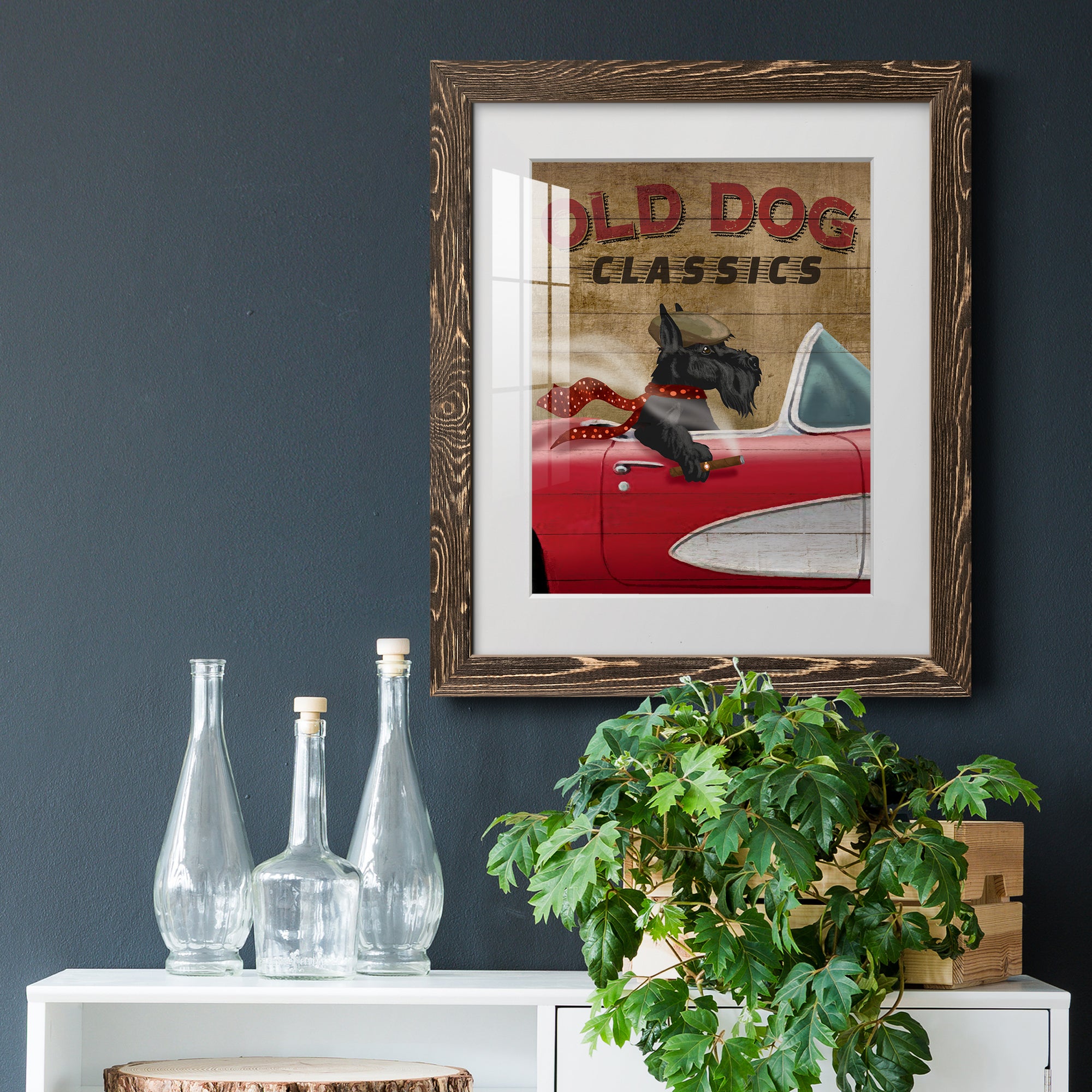 Old Dog Classics - Premium Framed Print - Distressed Barnwood Frame - Ready to Hang