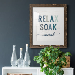 Relax Soak Unwind - Barnwood Framed Art Print