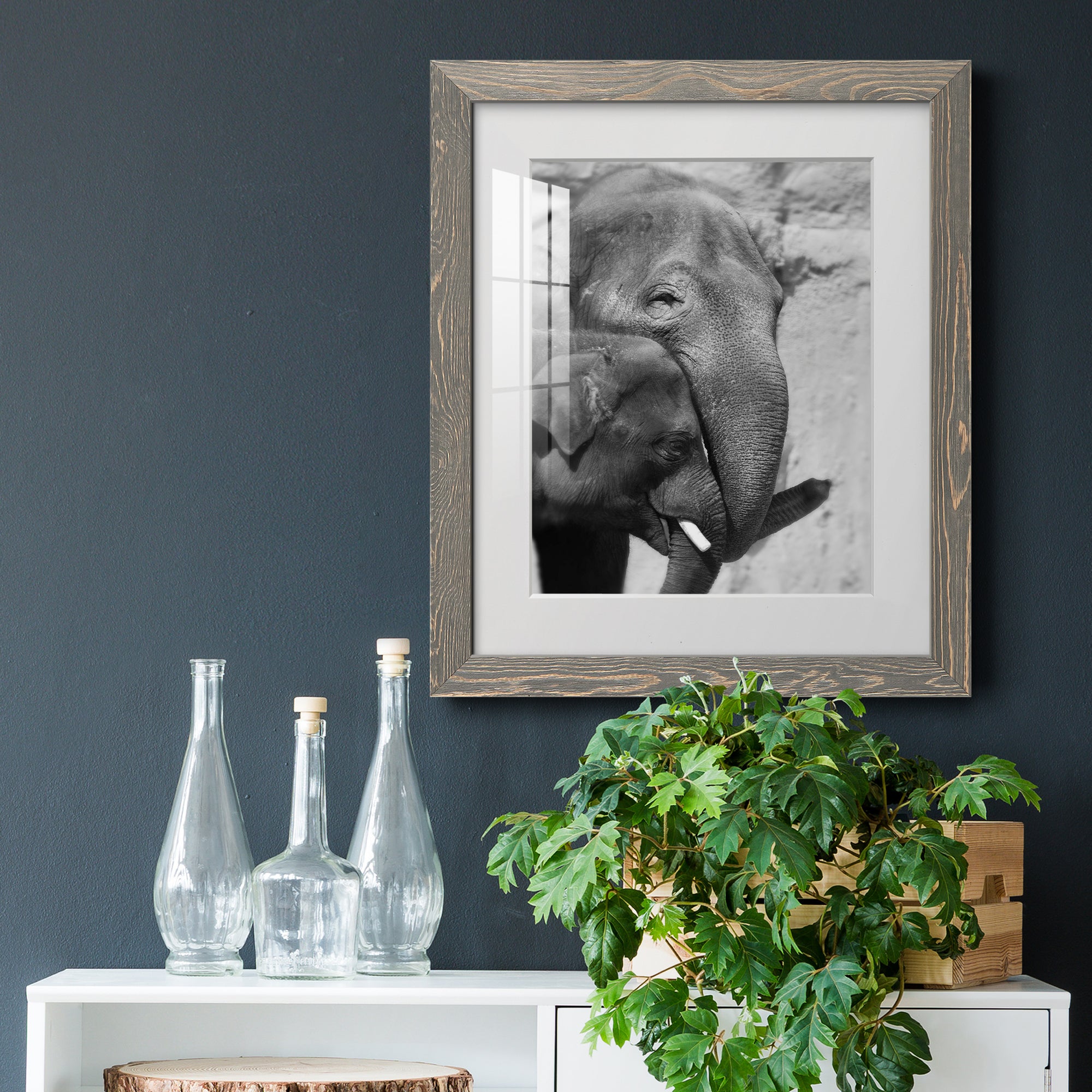 Tender Moment - Barnwood Framed Art Print