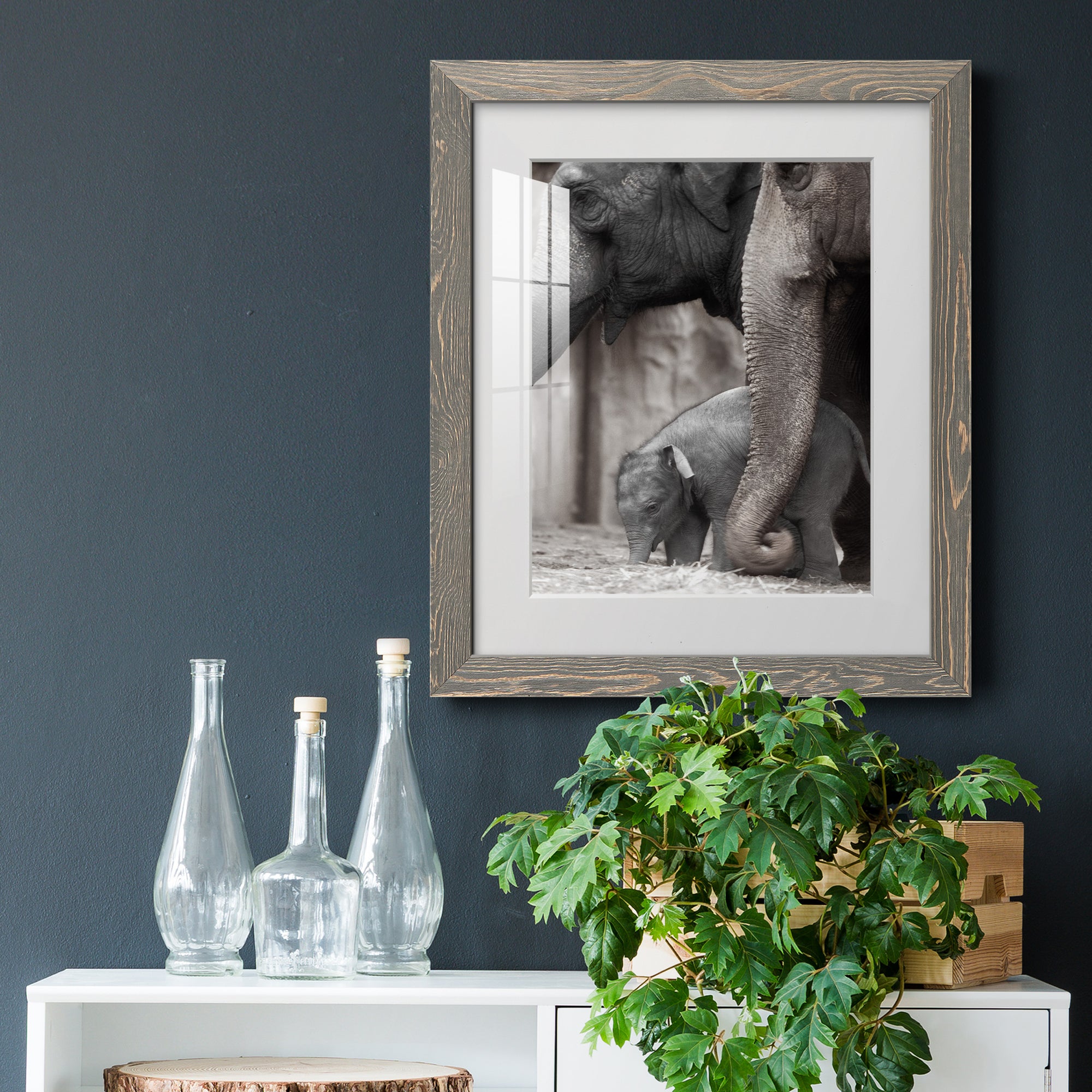 Family Moment - Barnwood Framed Art Print