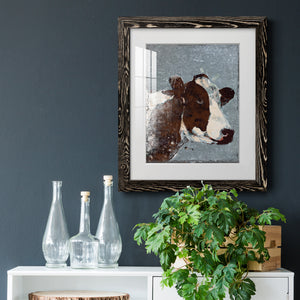 Cow On Galvanized Metal - Barnwood