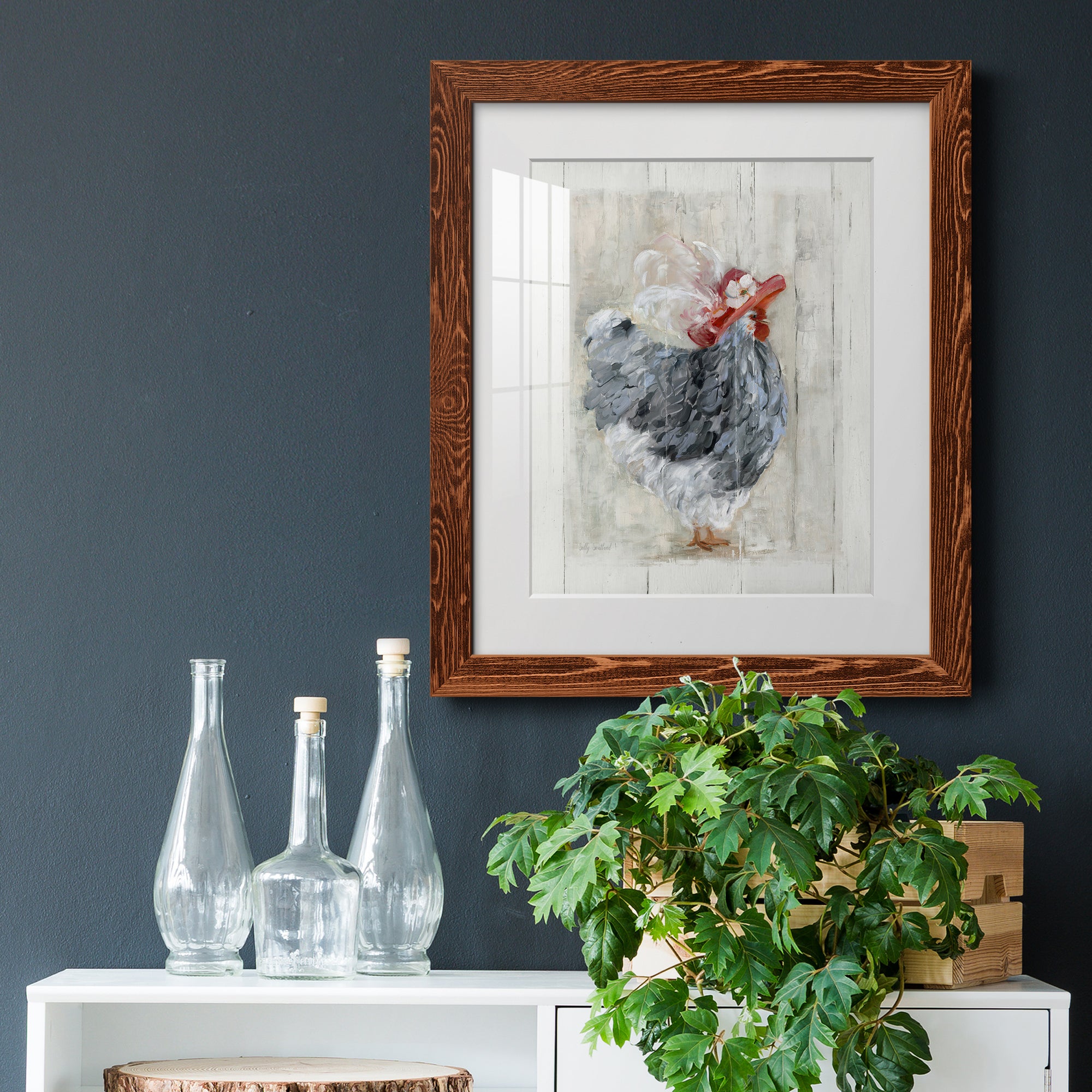Sunday Best Hen - Barnwood Framed Art Print