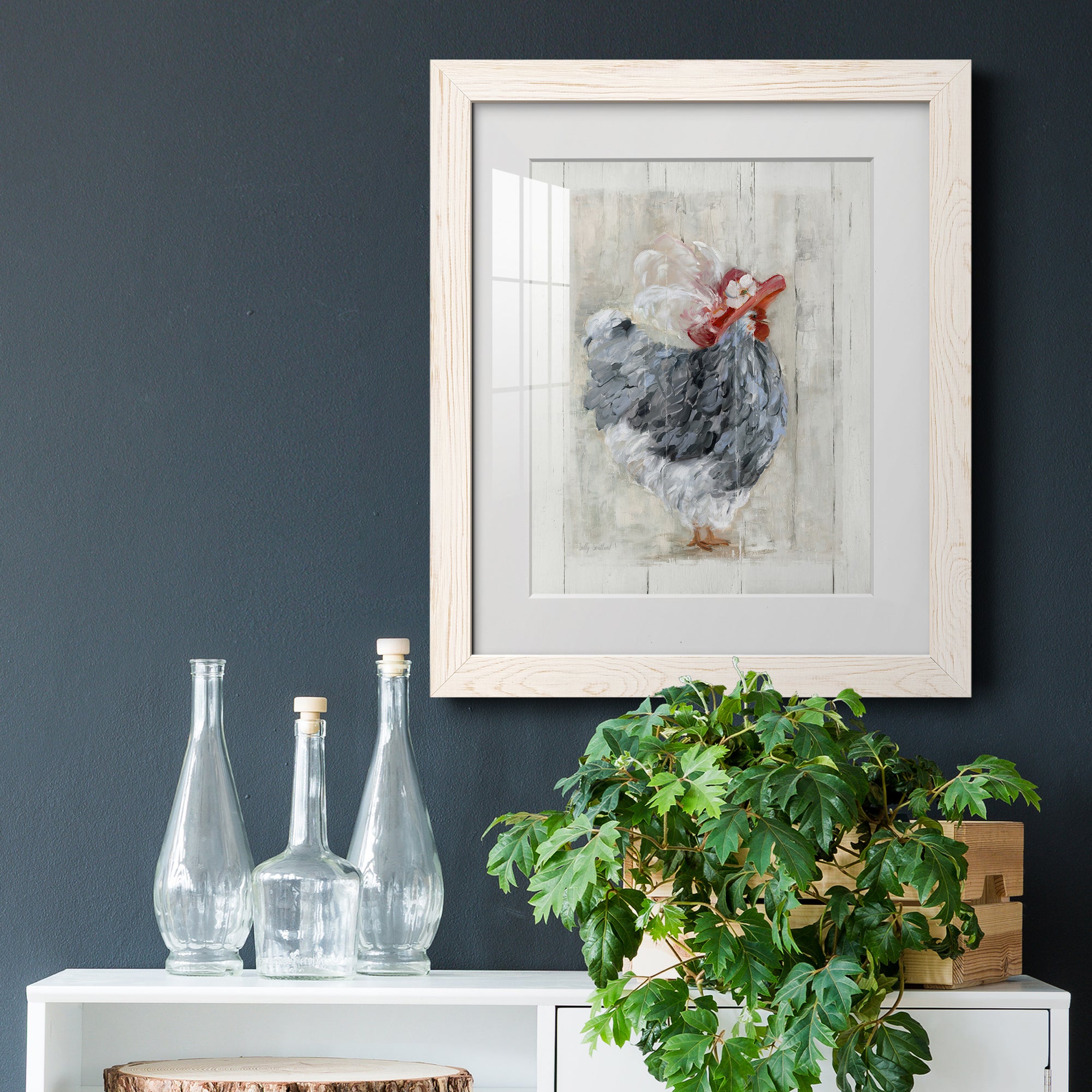 Sunday Best Hen - Barnwood Framed Art Print