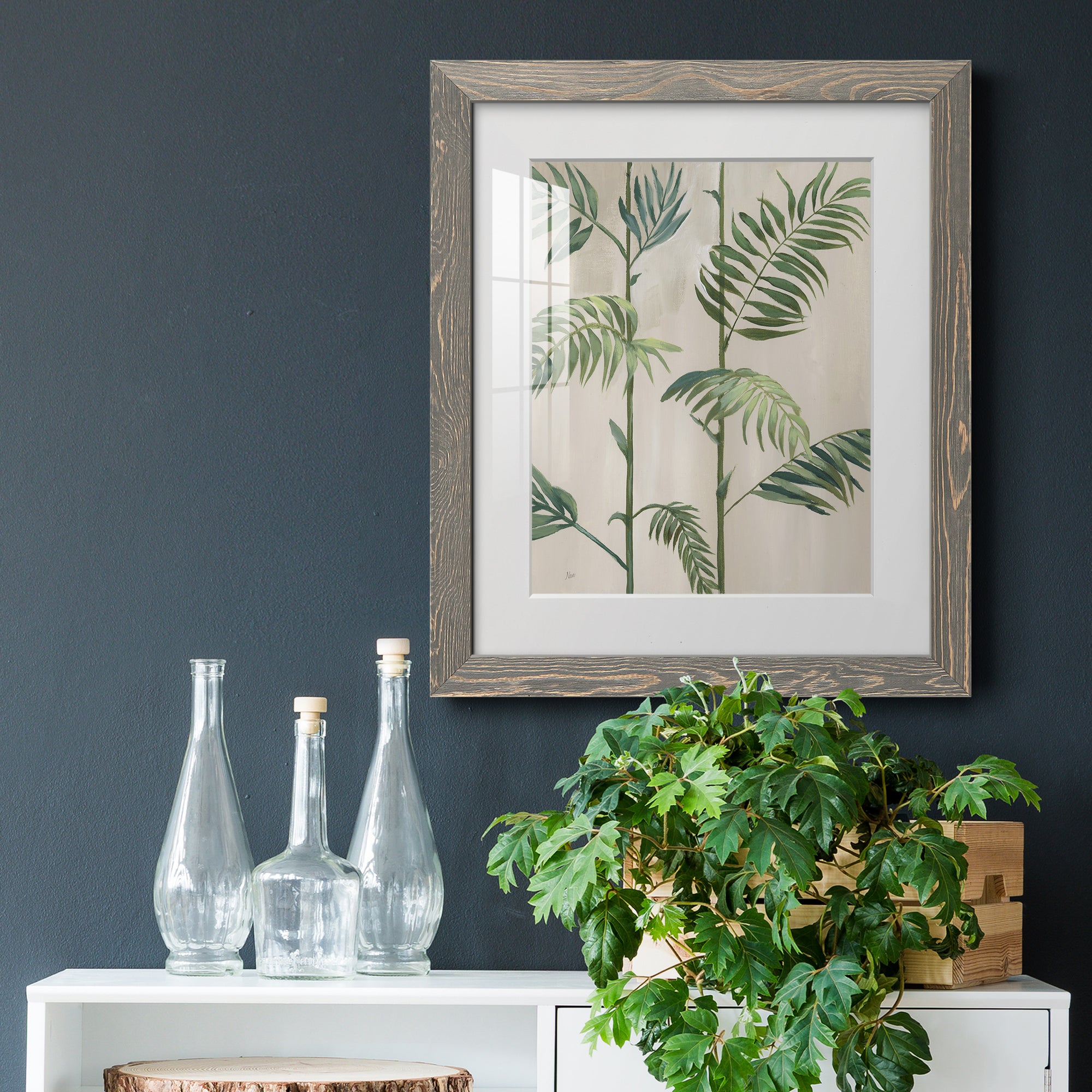 Modern Fronds I - Barnwood Framed Art Print