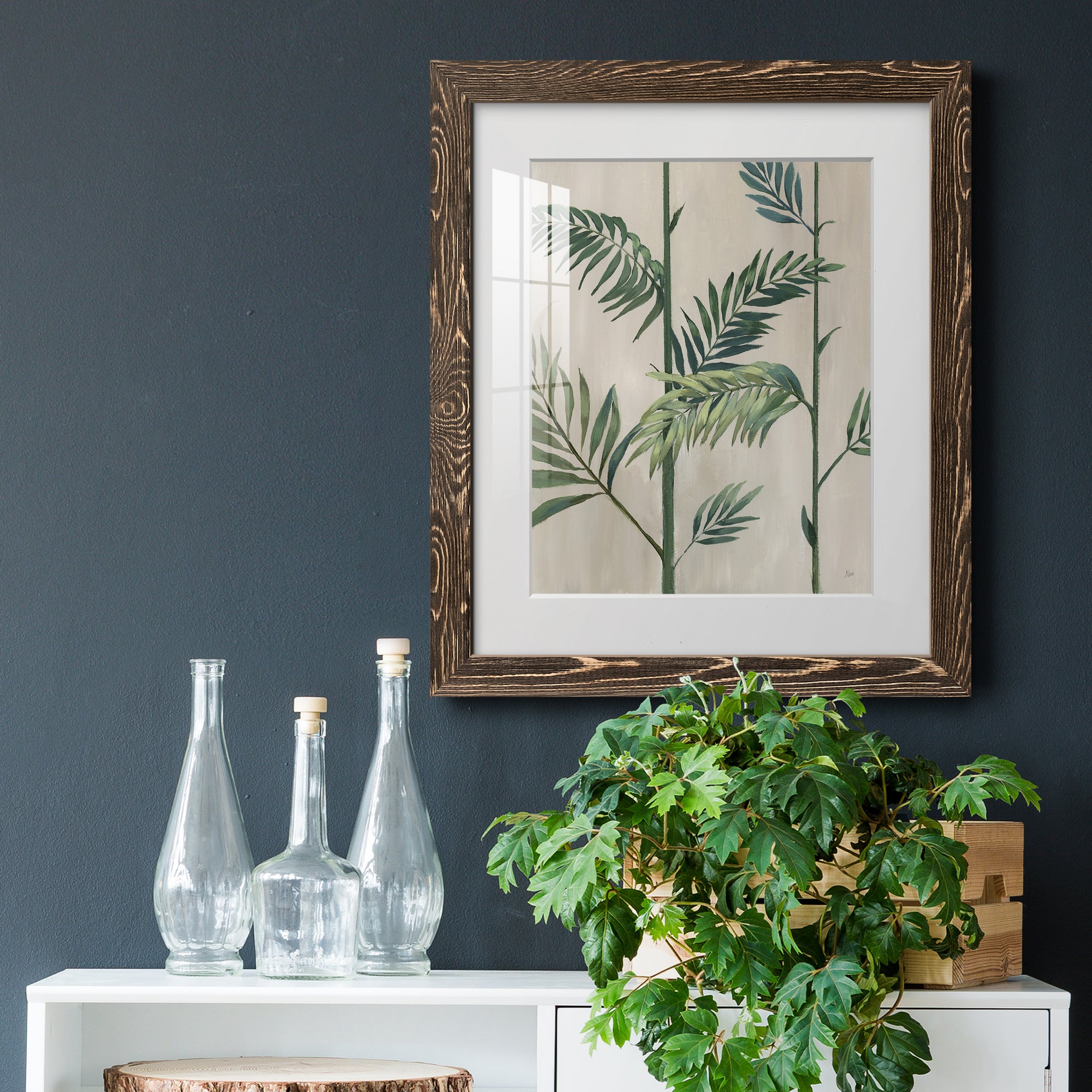 Modern Fronds II - Barnwood Framed Art Print