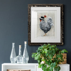 Sunday Best Rooster - Barnwood Framed Art Print