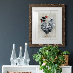 Sunday Best Rooster - Barnwood Framed Art Print