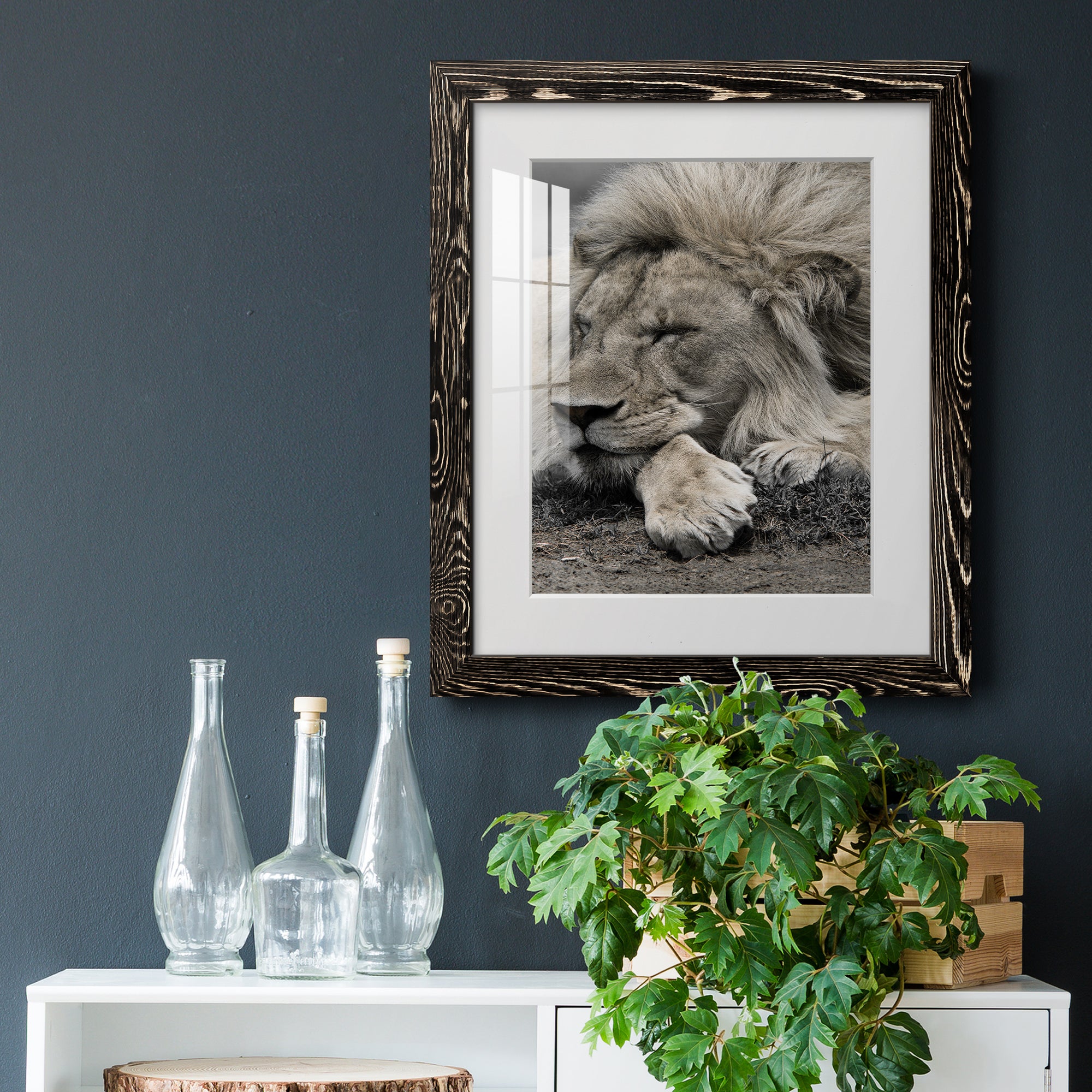 Sleepy Afternoon in Masai Mara - Barnwood Framed Art Print