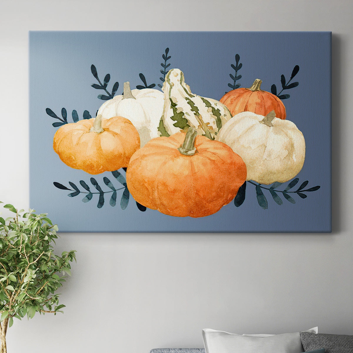 Autumn Orange & Blues II Premium Gallery Wrapped Canvas - Ready to Hang