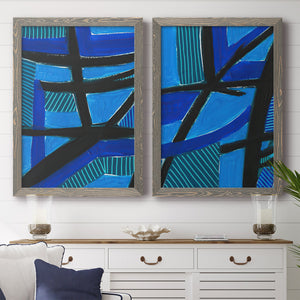 Involved Blues I - Barnwood Framed Canvas Set
