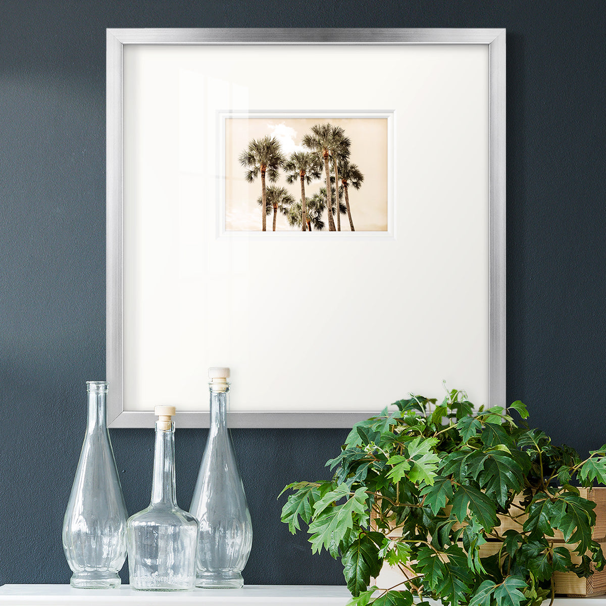 Blushing Palms Premium Framed Print Double Matboard