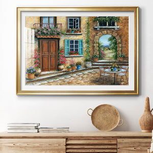 Tuscan Courtyard - Modern Framed Art Print