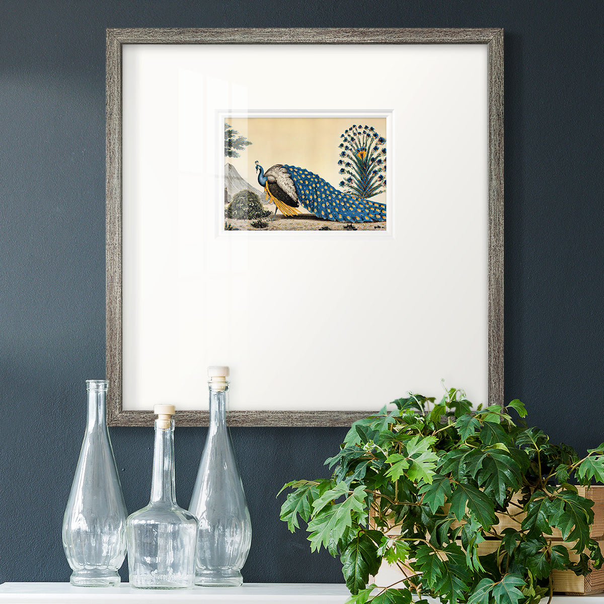 Peacock Plum Premium Framed Print Double Matboard