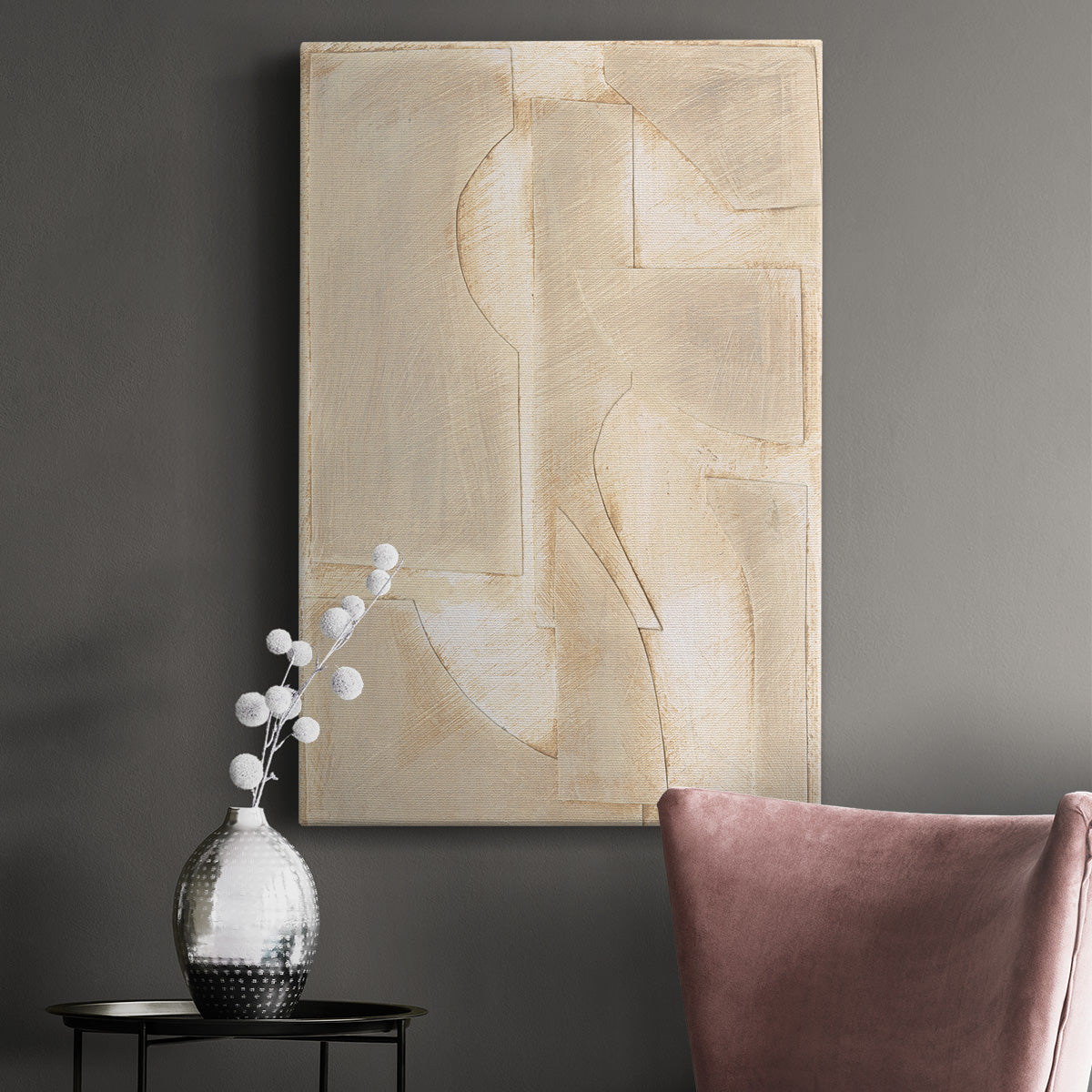 Buff Abstract Shapes II Premium Gallery Wrapped Canvas - Ready to Hang