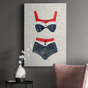 Vintage Swimming I - Canvas Art Print