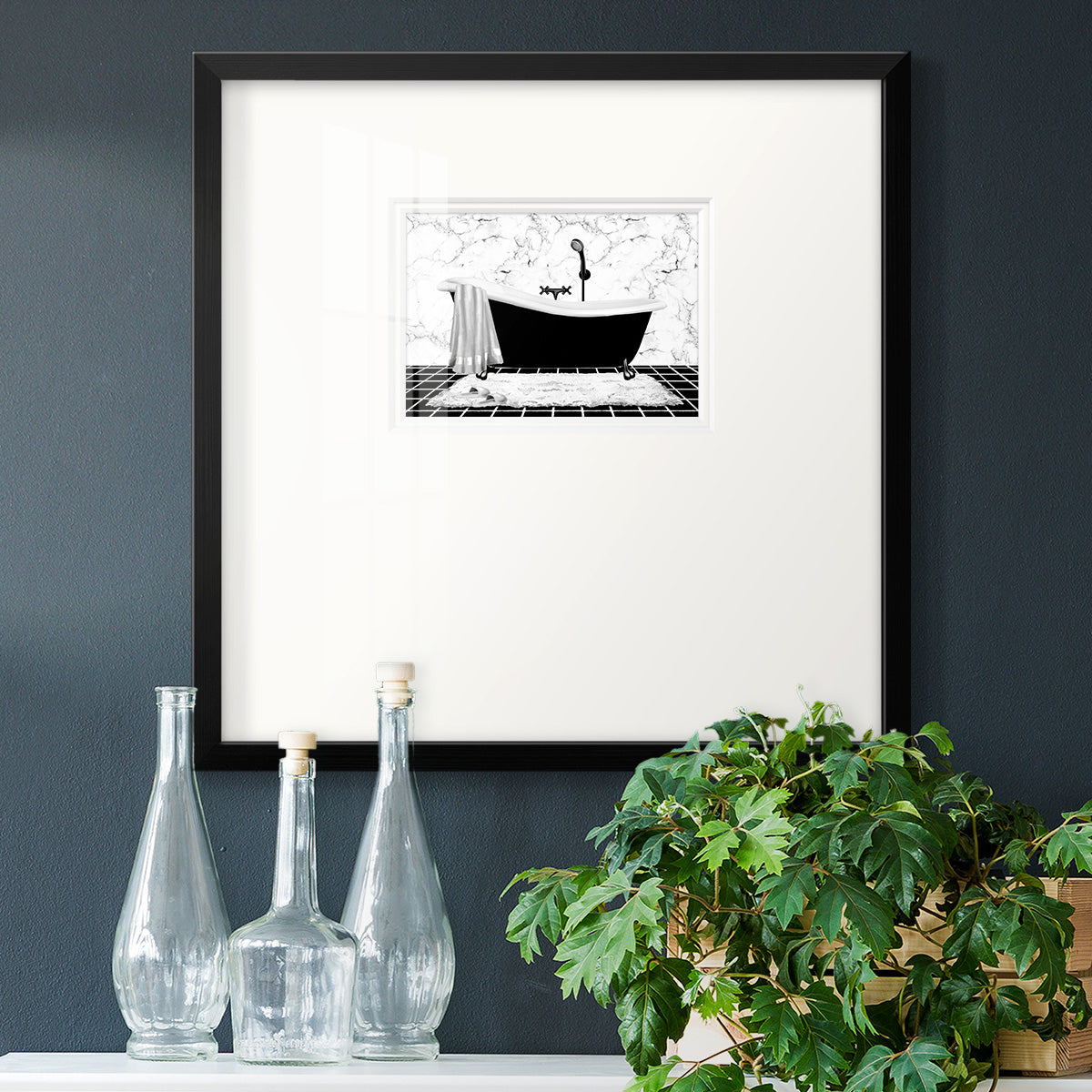 Modern Bath I Premium Framed Print Double Matboard