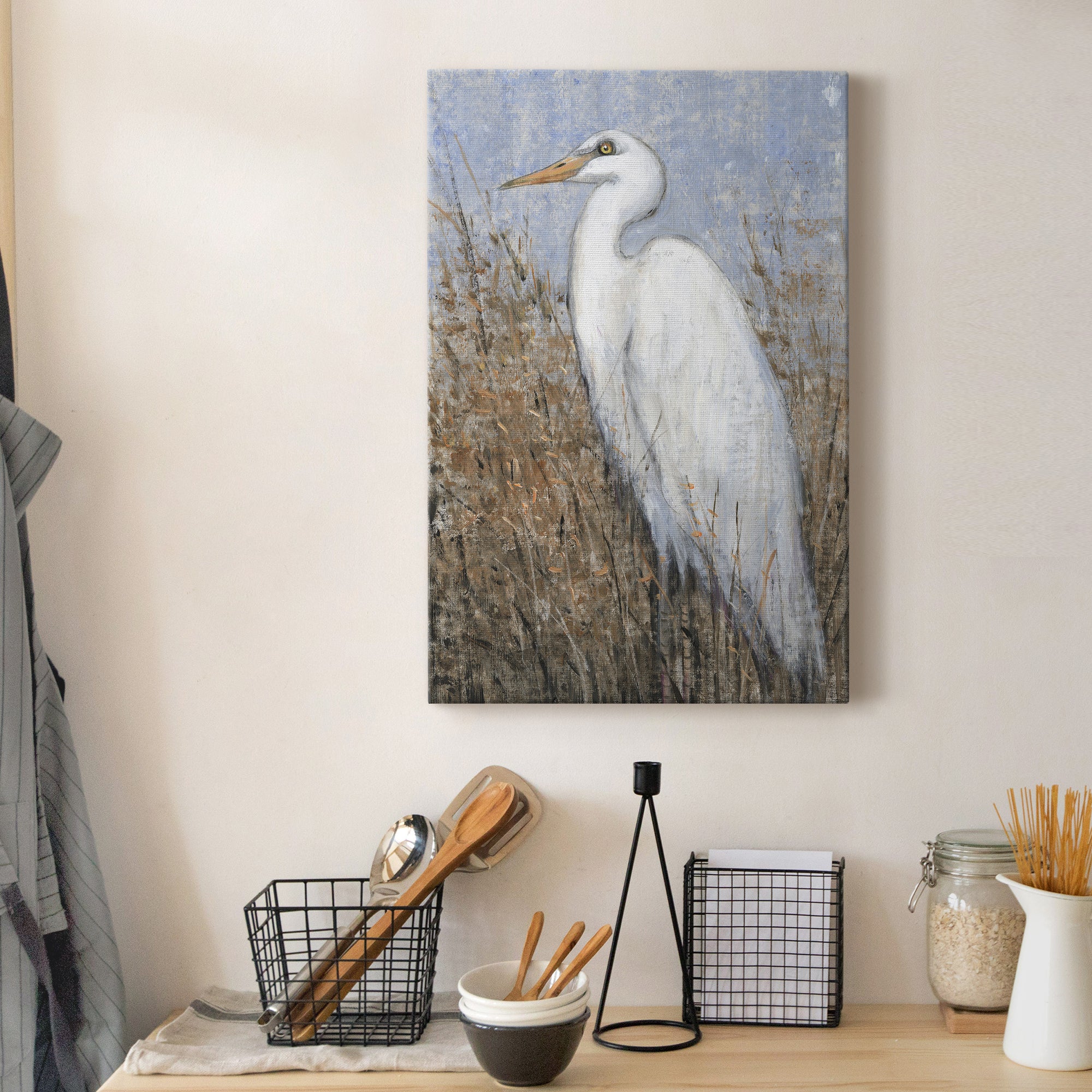 White Heron II Premium Gallery Wrapped Canvas - Ready to Hang