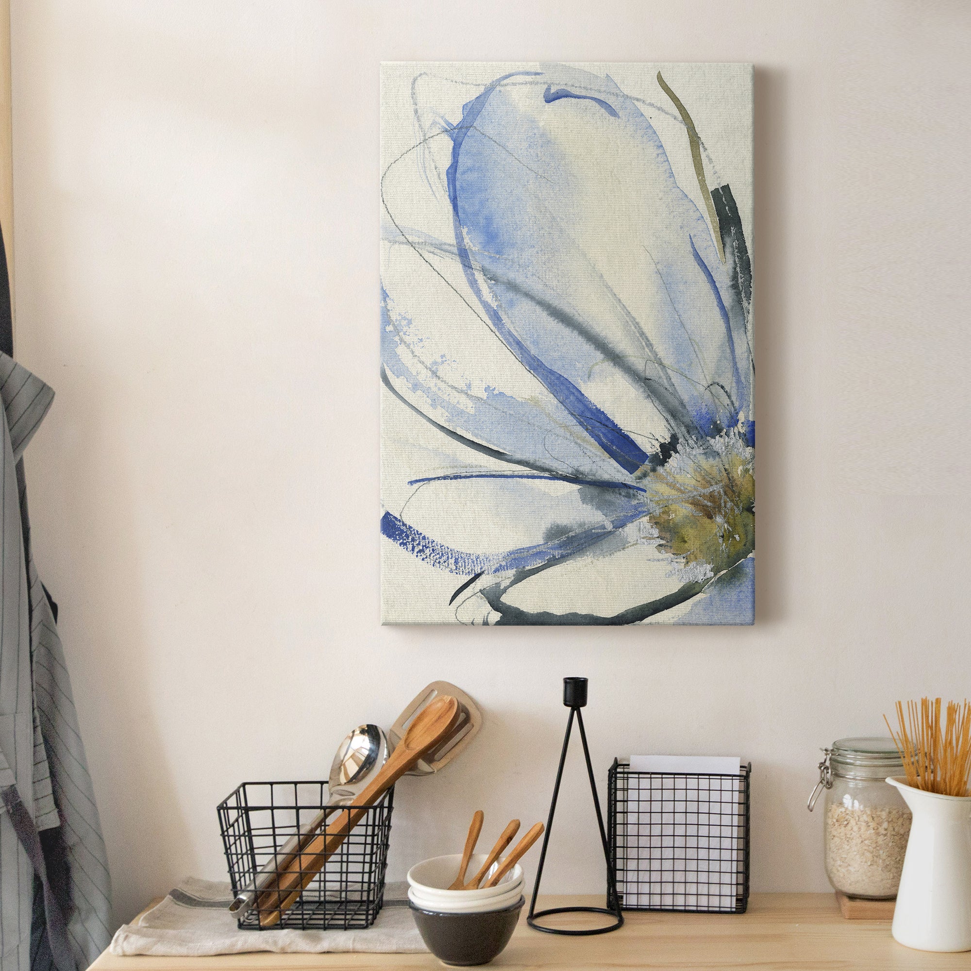 Cobalt & Paynes Petals I Premium Gallery Wrapped Canvas - Ready to Hang