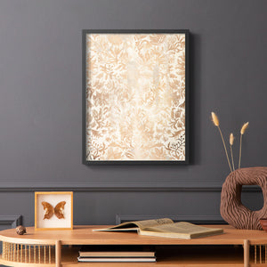 Walnut Damask I - Restickable Framed Art Print