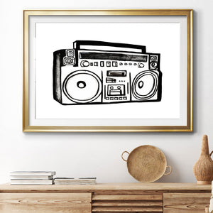 Boombox Sketch - Modern Framed Art Print
